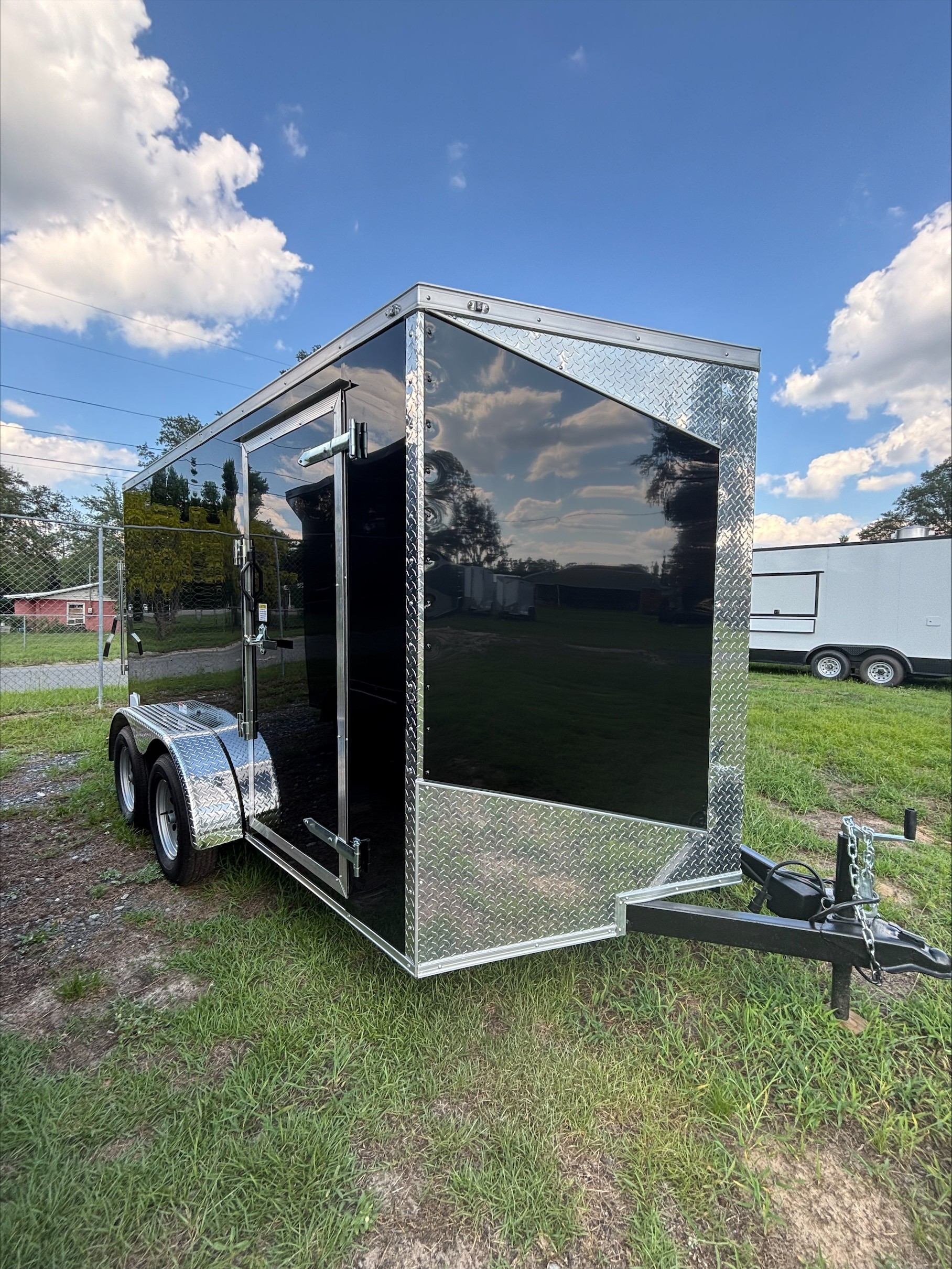 7x12 TA Black w/Chrome Trim Enclosed Trailer